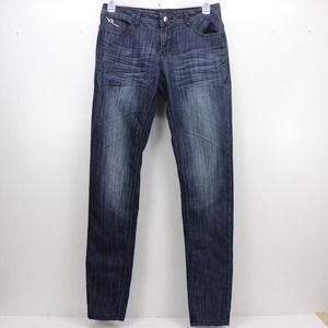 Rocawear Jeans Women 9 Dark Blue Embroidered Hannah Skinny Leg